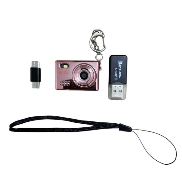 Hotu Other - Mini Keychain Digital Camera, Y2K Pocket-Size Mini Camera, 2MP 1080P Rose Gold